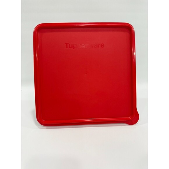 Tupperware Stacking Square Container 8 1/2” X 8 1/2” Red Lid 5352B - Picture 3 of 8
